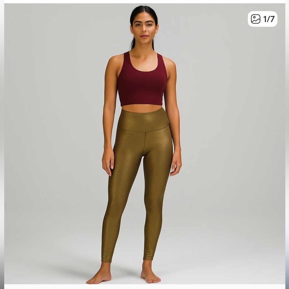 Lululemon Gold Shiny Leggings Size 10